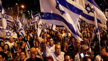 Thousands of protesters rally against judicial reform bill in israel PM Netanyahu hospitalised