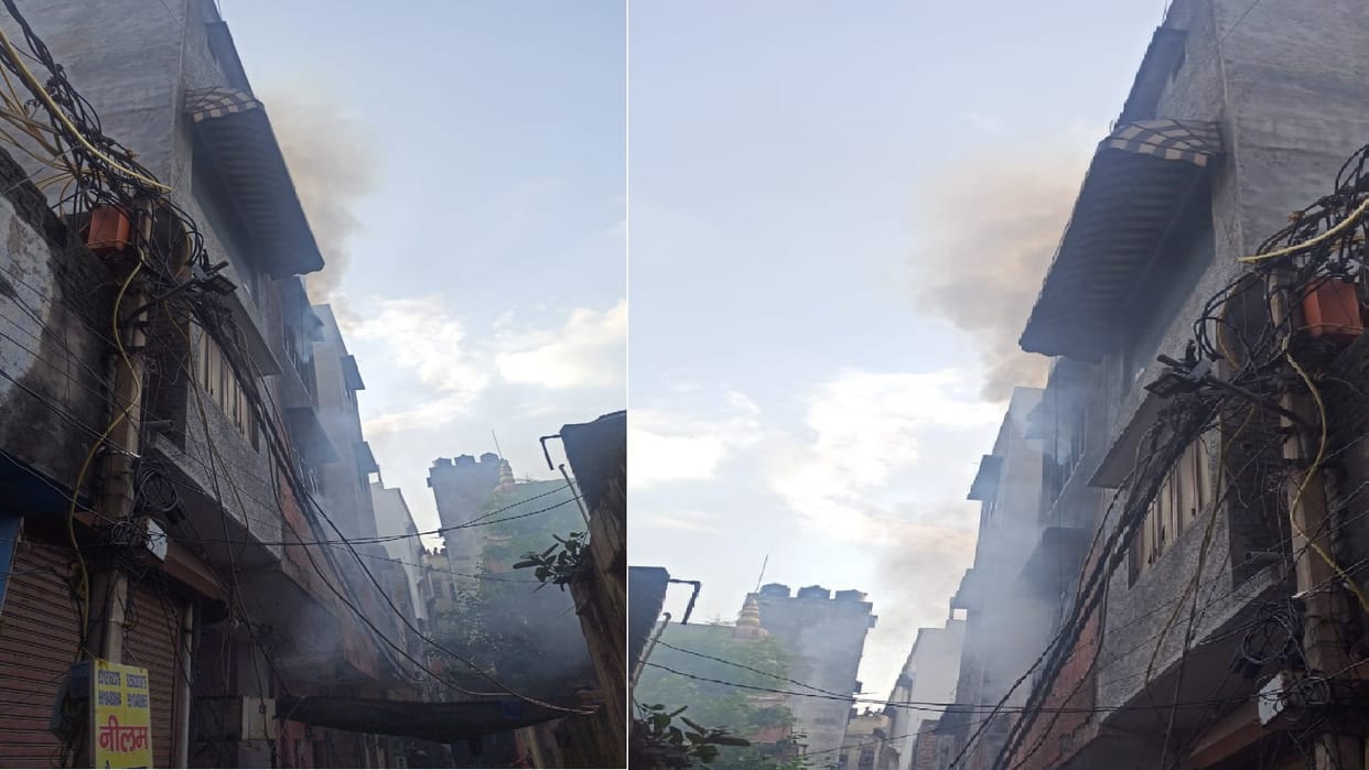 Fire breaks out in a building in Delhi s Buddha Vihar