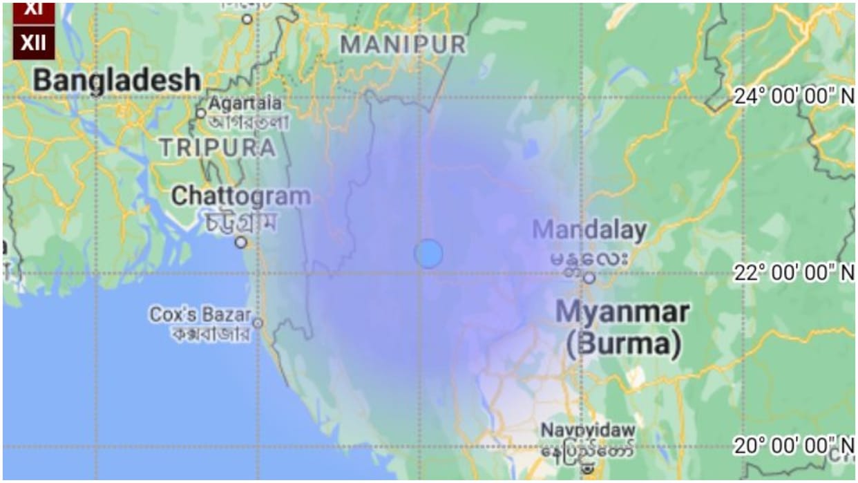 An earthquake magnitude nearly 5 on Richter Scale hit Myanmar National Centre for Seismology