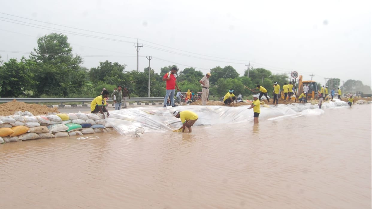 Rivers overflow again in Haryana due to rain in the mountains