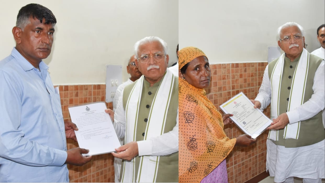 CM gave financial assistance to the dependents of those who lost their lives in floods in Haryana
