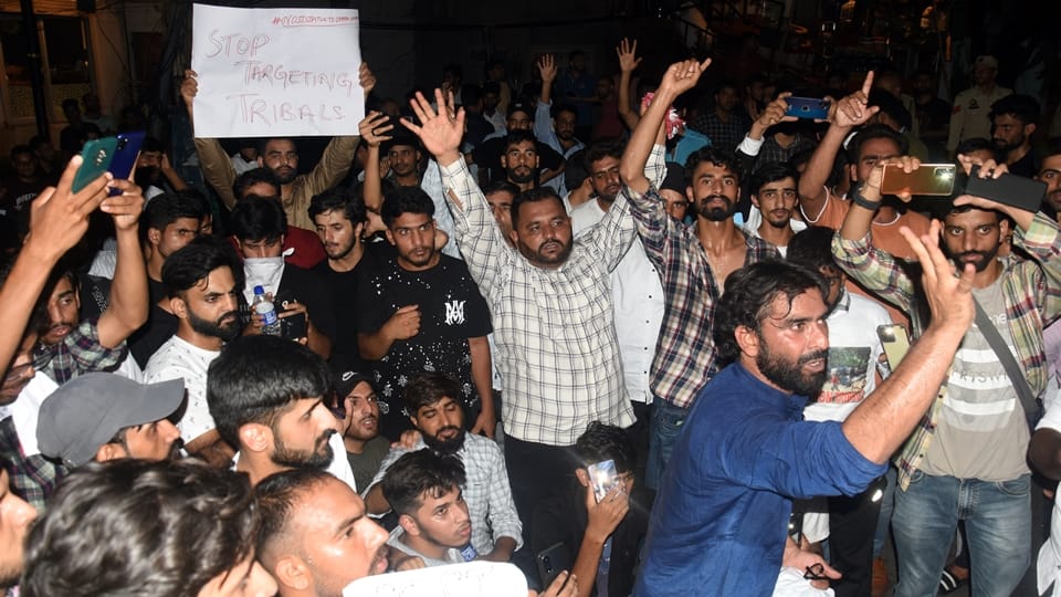 jammu protest Torch rally against GD Sharma Commission
