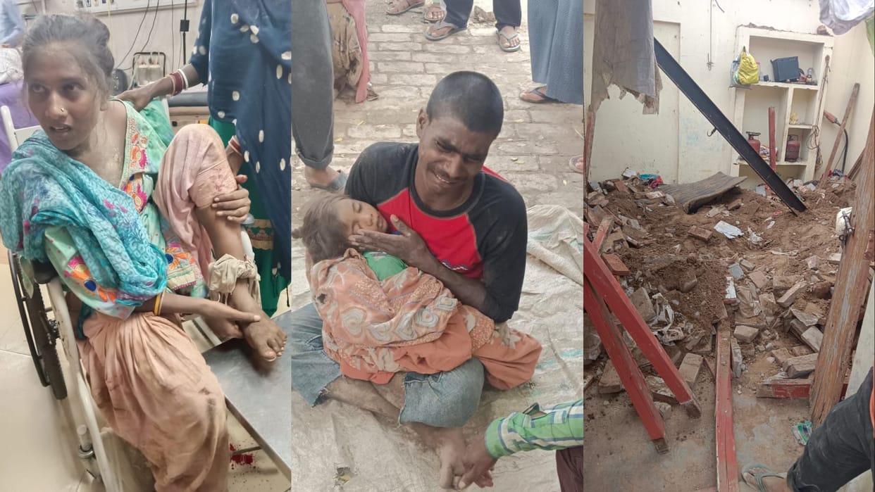 Ambala: The roof of the house fell down, family buried, one child died