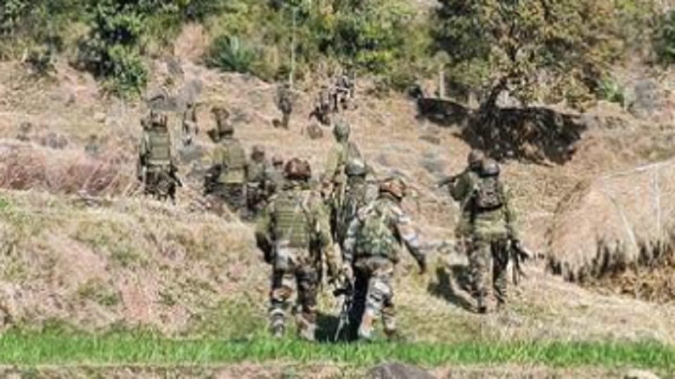 Search operation of security forces on suspicious sighting in Rajori's Chingus