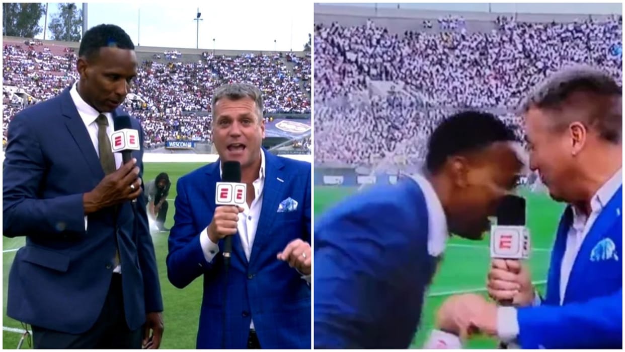 Video watch Shaka Hislop Collapses On Live Camera During Pre-Game Chat Real Madrid vs AC Milan in USA