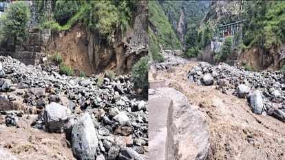 Due to heavy rains flood in Manikarna's Brahmaganga nala, four khokhas swept away
