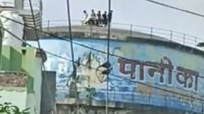 local youths heinous act by climbing on the tank in bareilly