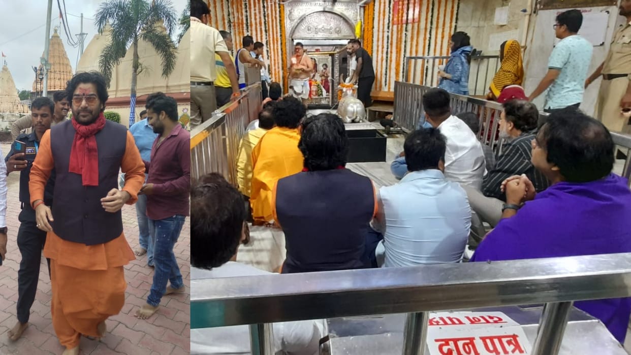 Ujjain: Actor Ashutosh Rana arrived to visit Mahakal, looked at Baba sitting in the sanctum sanctorum