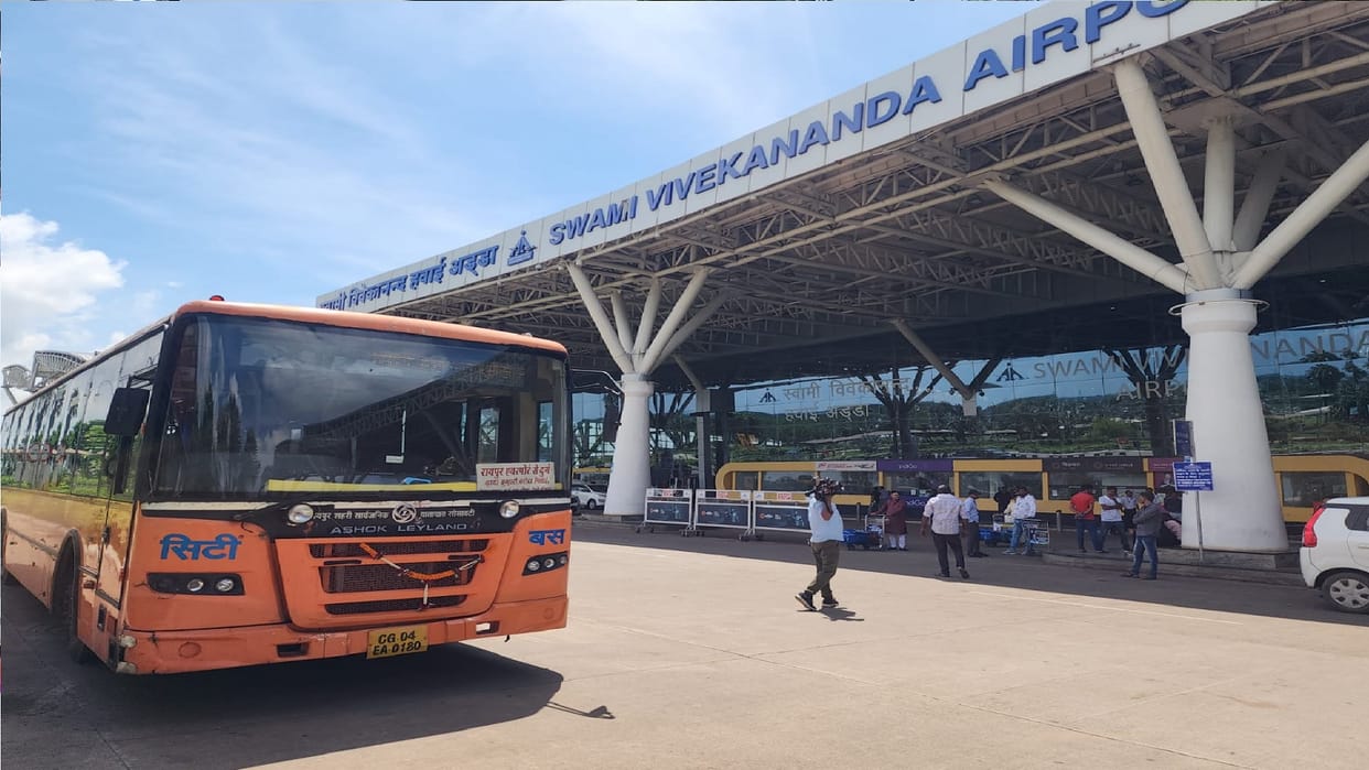 AC city bus service starts from Raipur mana airport to Durg, know here route and fare