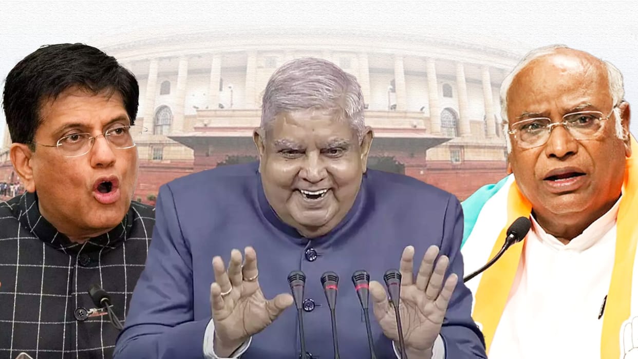 Piyush Goyal and Mallikarjun Kharge exchange barbs in Rajya Sabha over debate on Manipur Jagdeep Dhankhar
