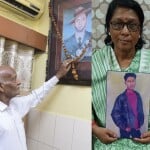 कैप्टन मनोज पांडेय के पिता गोपीचंद पांडेय, सुनील जंग की मां व मेजर रीतेश पांडेय।