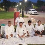 Opposition MPs of the Rajya Sabha sit-in protest on suspension of AAP MP Sanjay Singh
