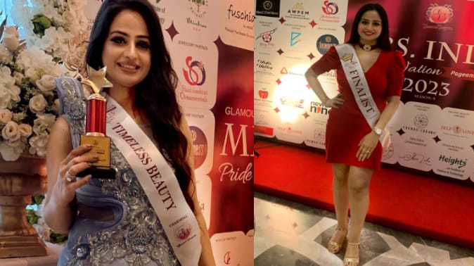 Meerut: Meerut daughter Chanchal wins the title of Timeless Beauty in Mrs. India 2023