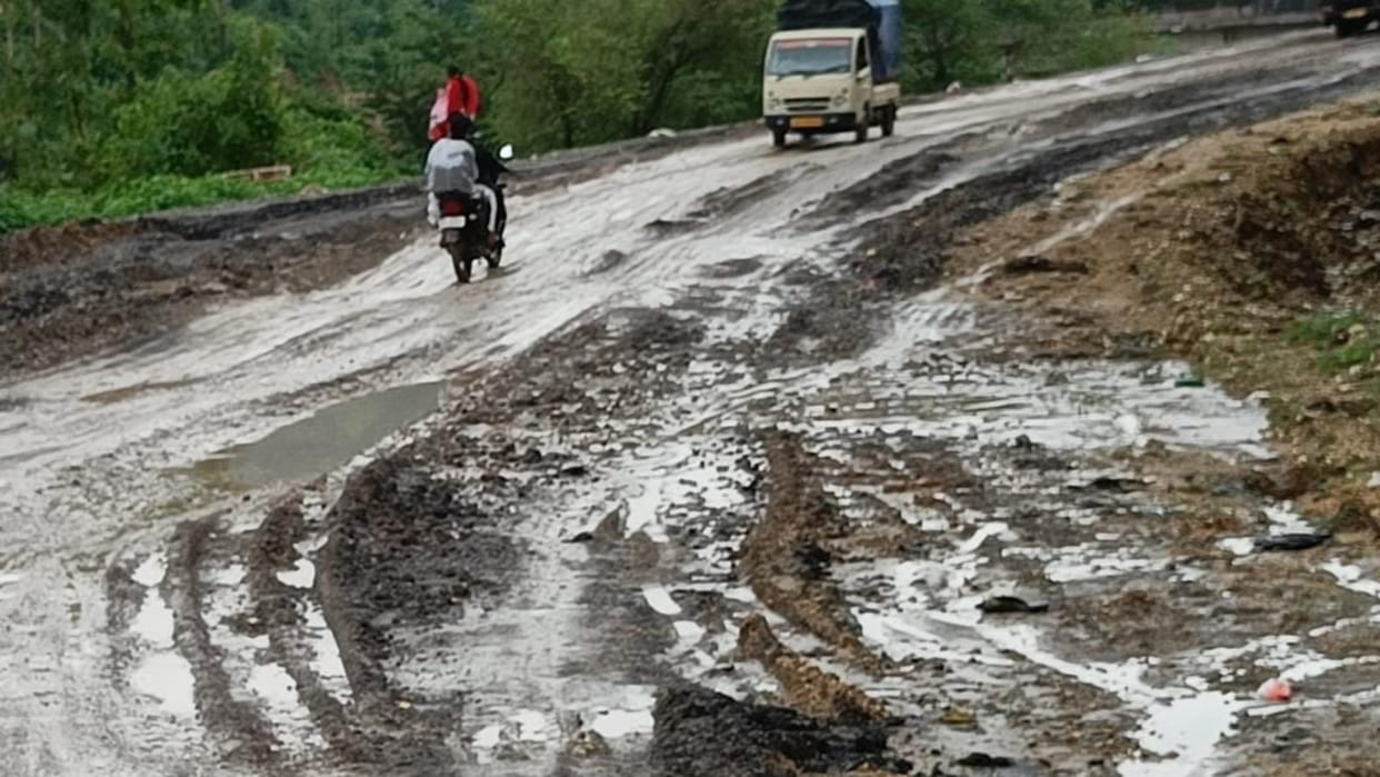 Diversion of National Highway 63 washed away in rain in Bijapur