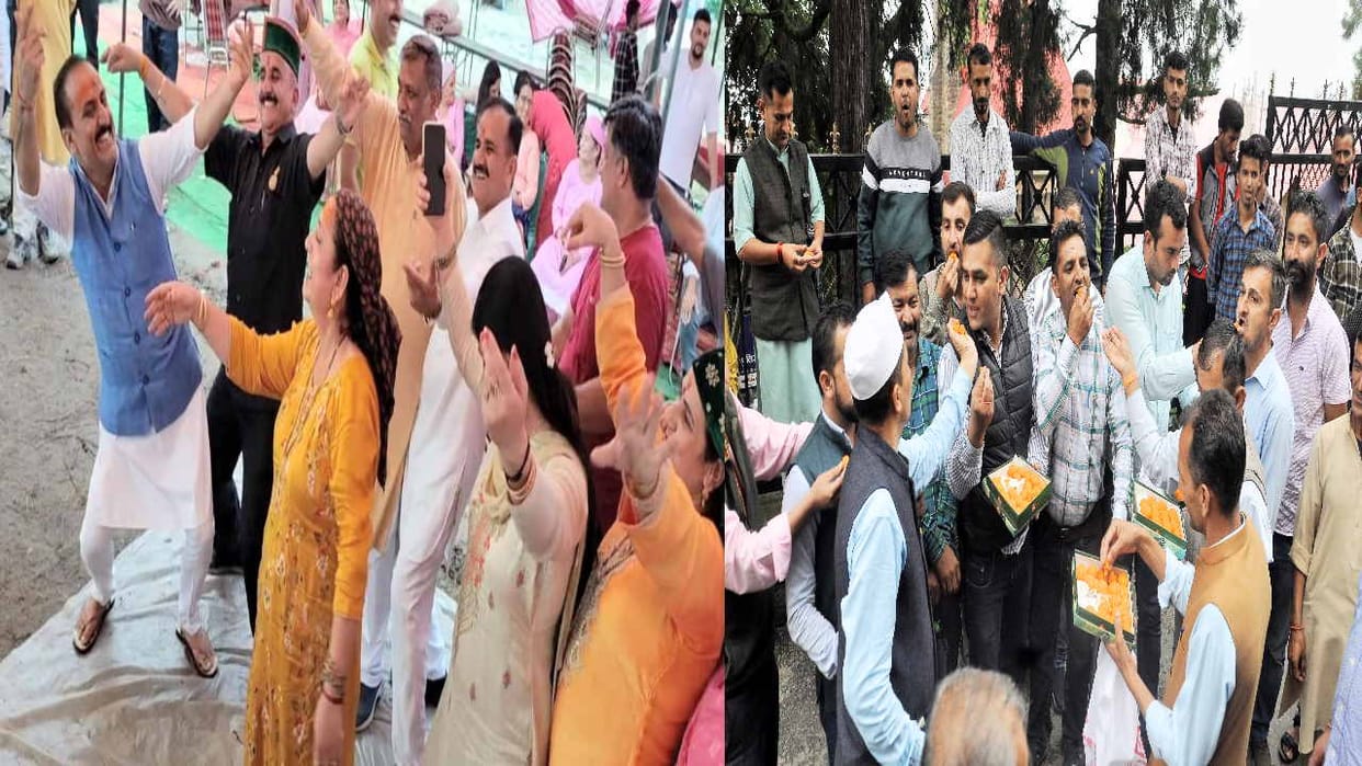 Hati in celebration after the bill was passed in Rajya Sabha, nati from Sirmaur to Shimla