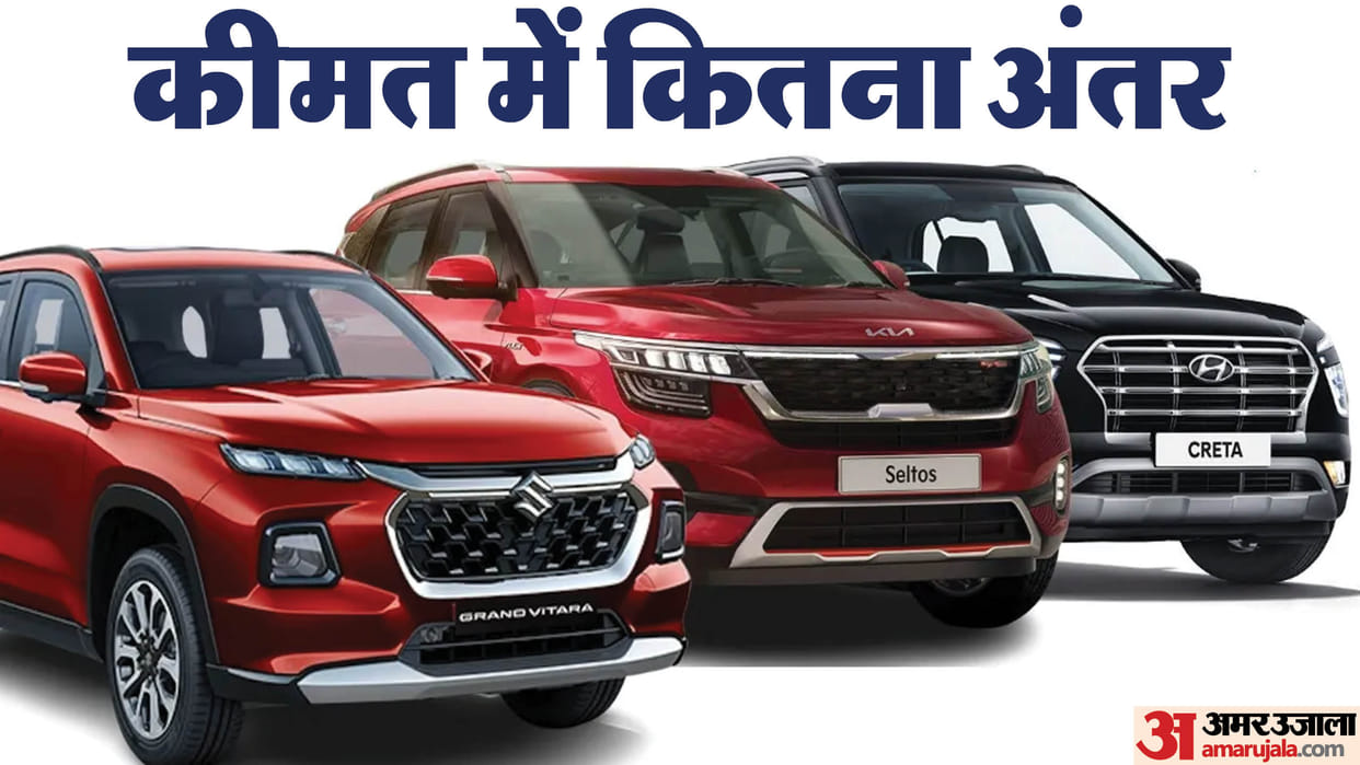 Kia Seltos 2023 vs Hyundai Creta vs Maruti Grand Vitara Price Engine Transmission Comparision