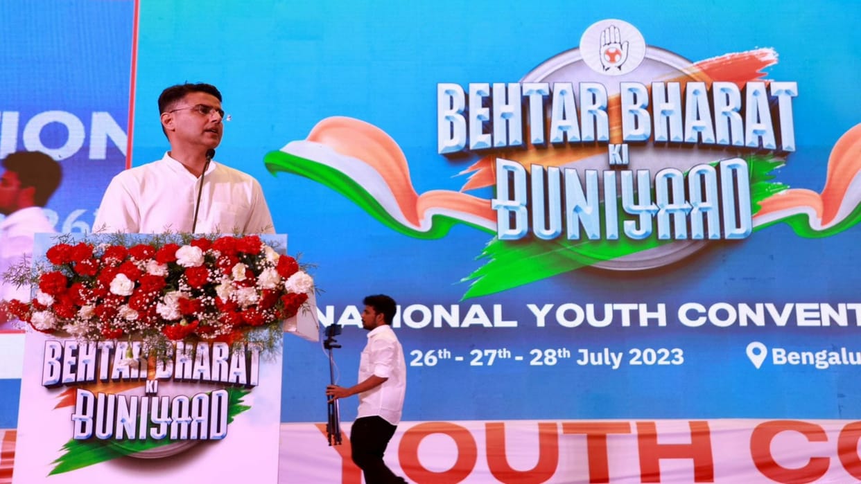 Rajasthan convention of Indian Youth Congress in Bengaluru Pilot says tomorrow will be of opposition