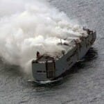 Freight Ship Fire in North Sea