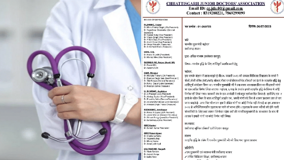 Chhattisgarh Junior Doctors Association will start strike from August 1