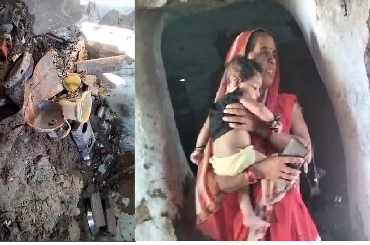 Fatehpur Cylinder Blast, Roof blown off due to cylinder explosion, all household items burnt to ashes, no casu