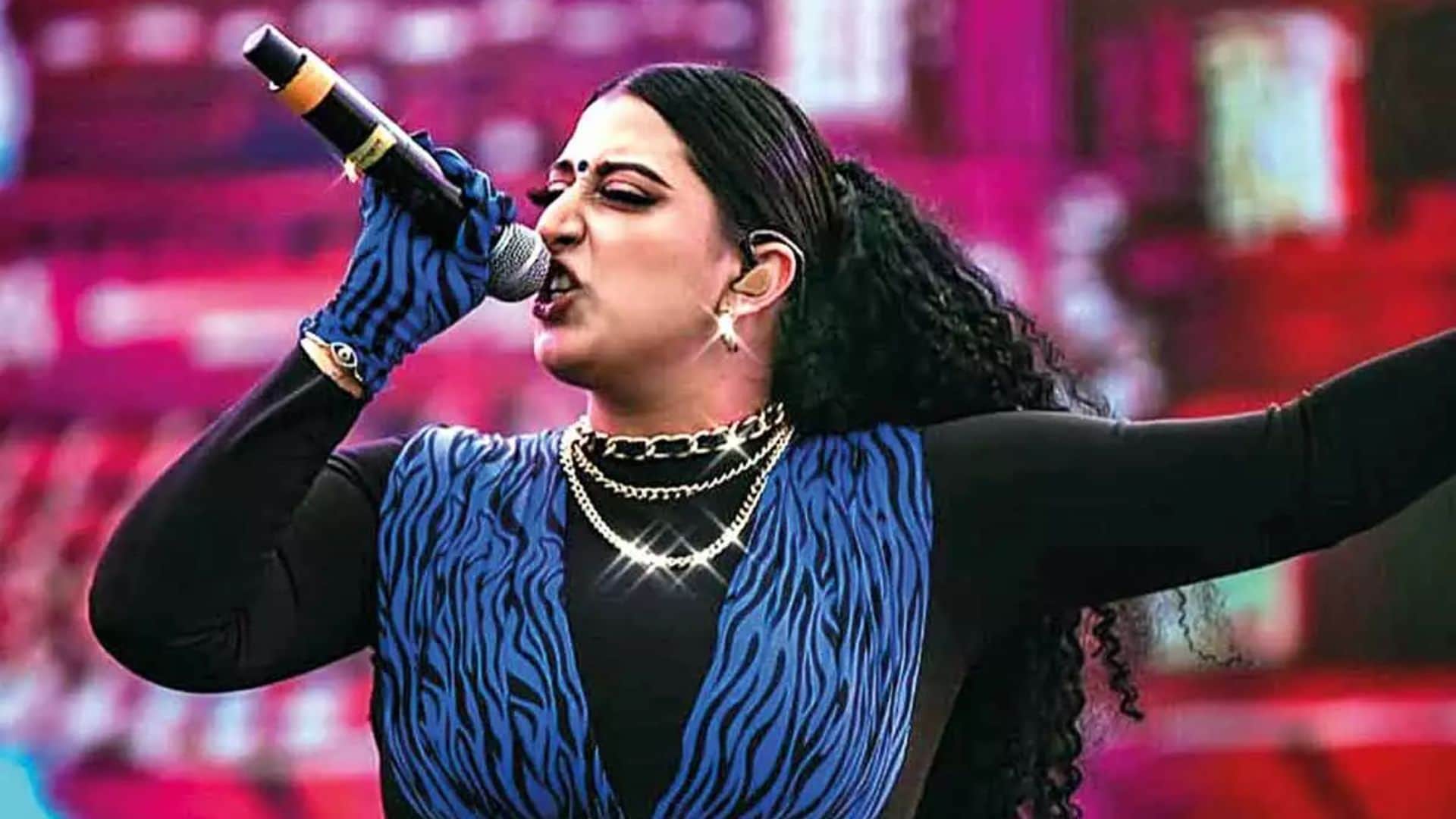 rapper raja kumari sets stage on fire when she sings srk jawan prevue theme song in new york live concert