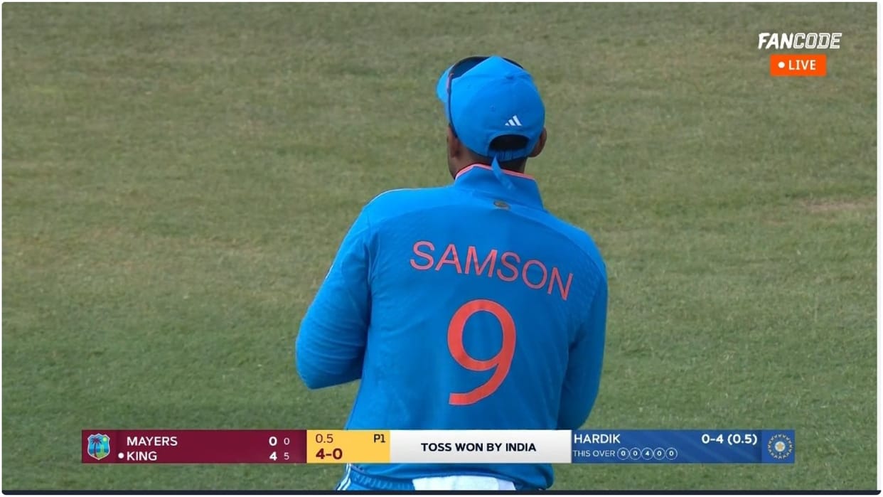 Suryakumar Yadav wears Sanju Samson jersey in IND vs WI 1st ODI