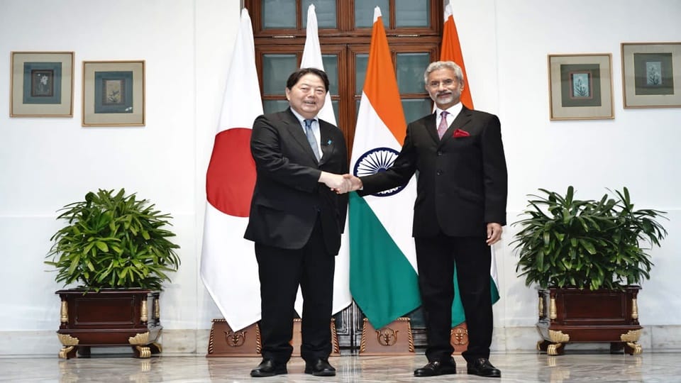 Japanese Foreign Minister Yoshimasa Hayashi arrives in Delhi on a two-day visit