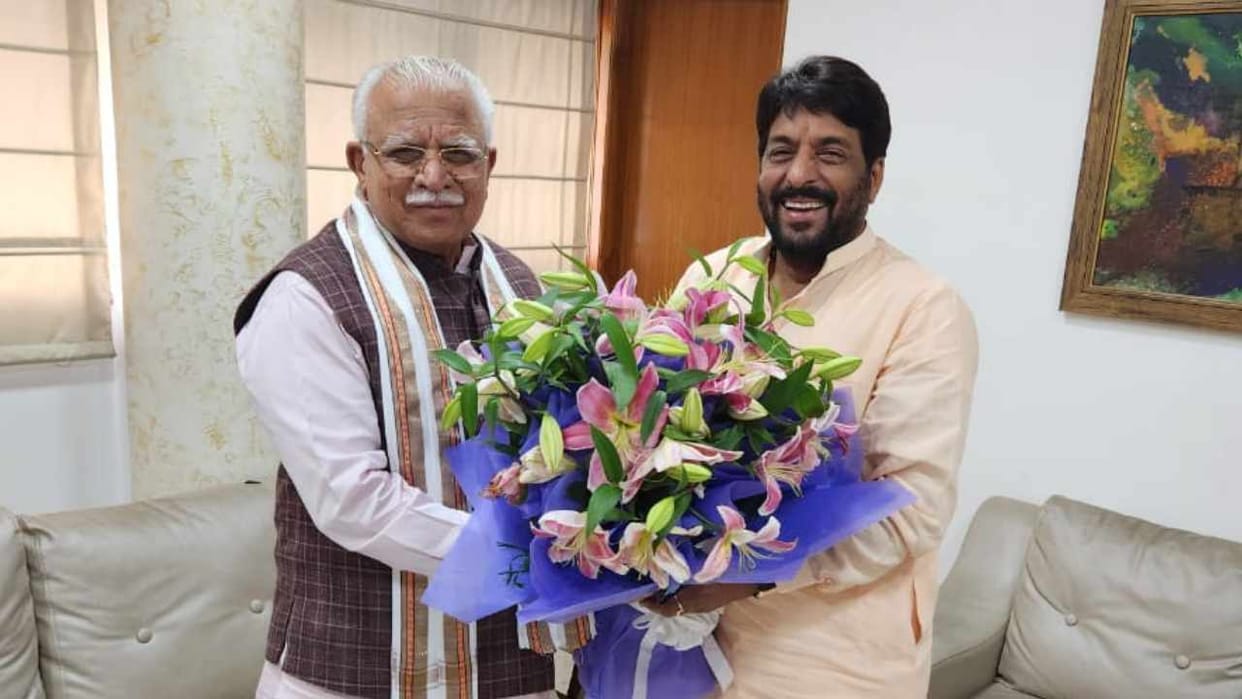 MLA Gopal Kanda met CM Manohar Lal in New Delhi