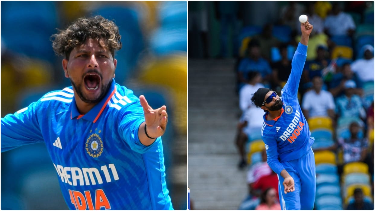 Kuldeep yadav and Ravindra Jadeja becomes first indian left arm spinner pair to take seven wickets in ODI