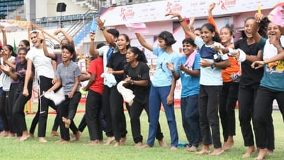 Girls Olympic 2023: Players battling on the field, spectators filled with enthusiasm