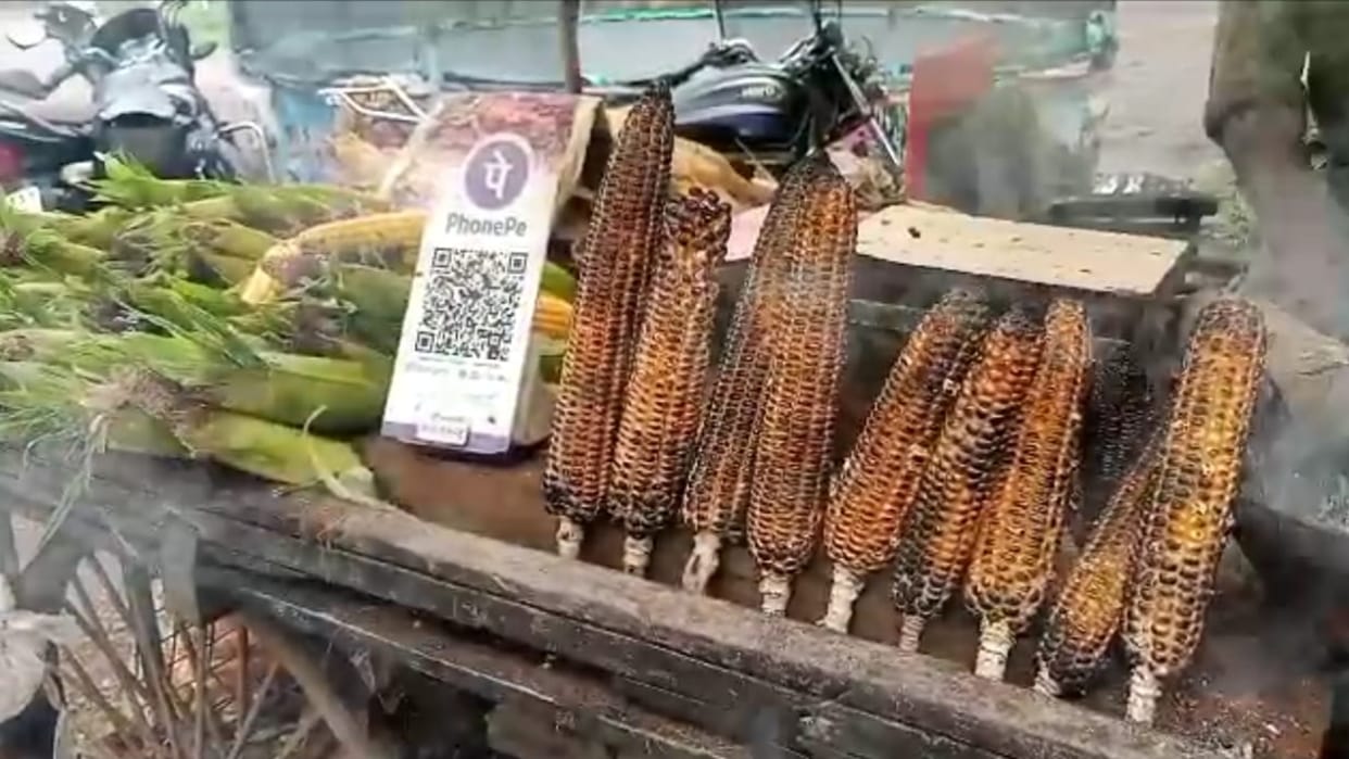 Shivpuri: The first choice of tourists made corn at tourist places people enjoying the pleasant weather