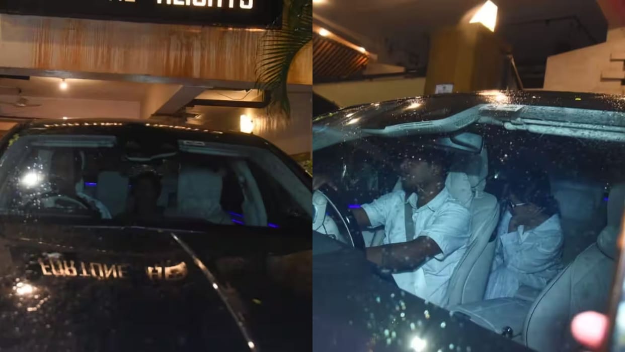 shahrukh khan with wife gauri khan spotted at manager pooja dadlani house