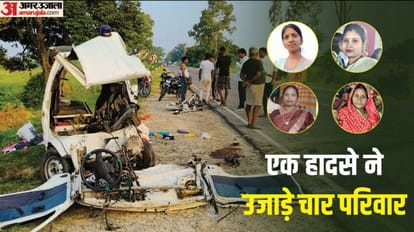 Big road accident in Unnao unknown vehicle hit an ambulance in Unnao
