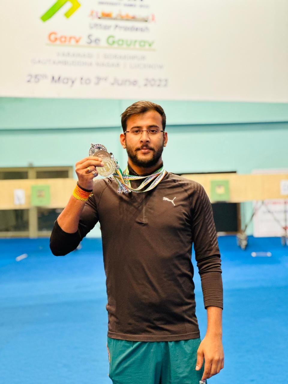 State Shooting Championship Arjun of the district targeted silver medal in 50 meter rifle, increased the stat
