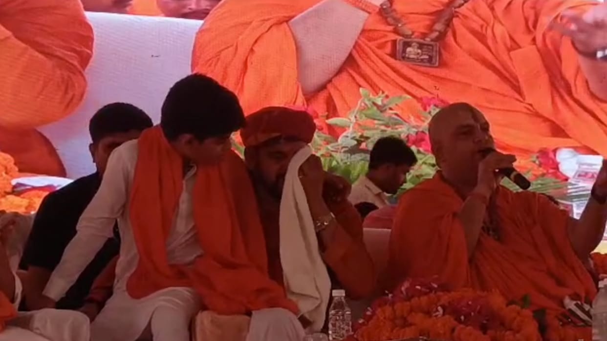 BJP MP Brijbhushan Sharan Singh in a programme in Gonda.