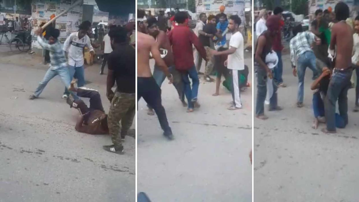 Two groups clashed near the police station in Moga