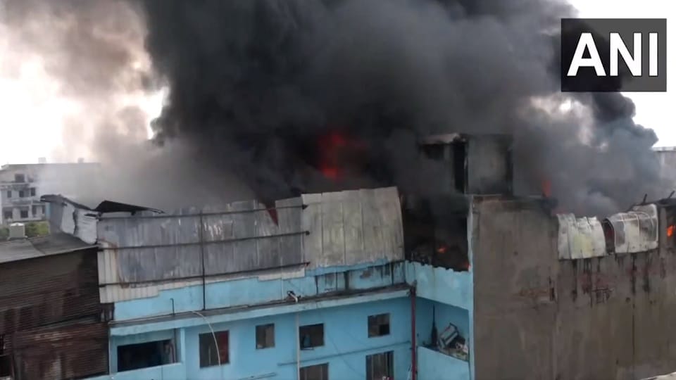Fire breaks out at shoe factory in Delhi's Udyog Nagar