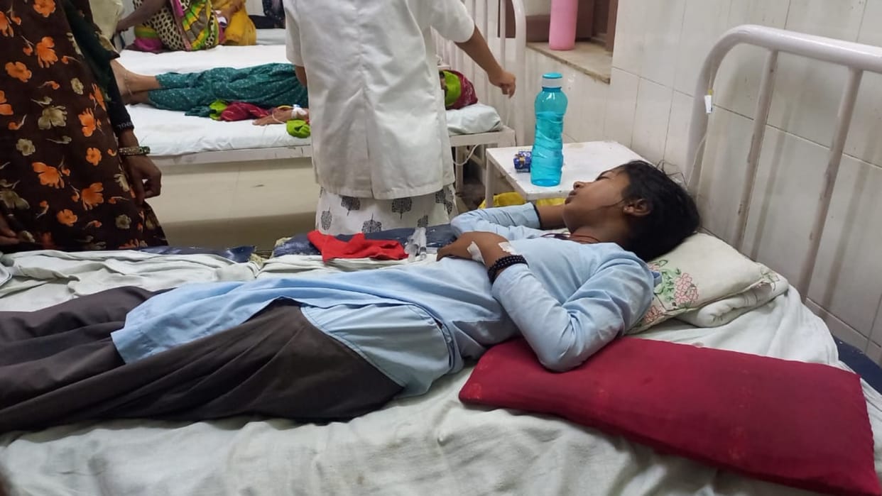 Churu News Guruji beat the girl student so much that she fainted