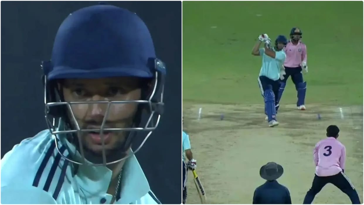 Shivam Dube scored unbeaten 83 runs in Deodhar trophy with five sixes and three fours