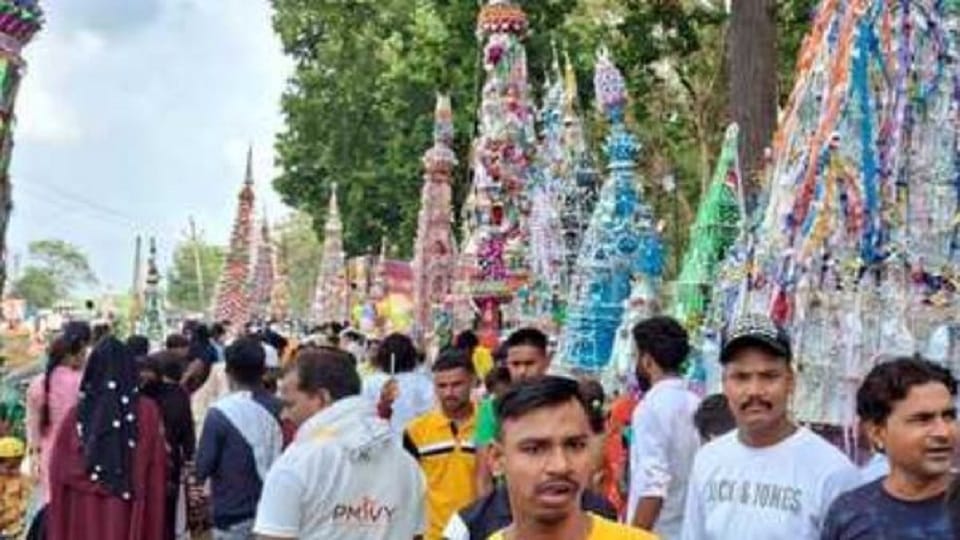 Hindus along with Muslims take out taazia procession in Gangapurwa village Lakhimpur