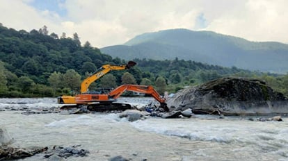 dead bodies found under a Punjab Roadways bus that was swept away by floods in Manali.