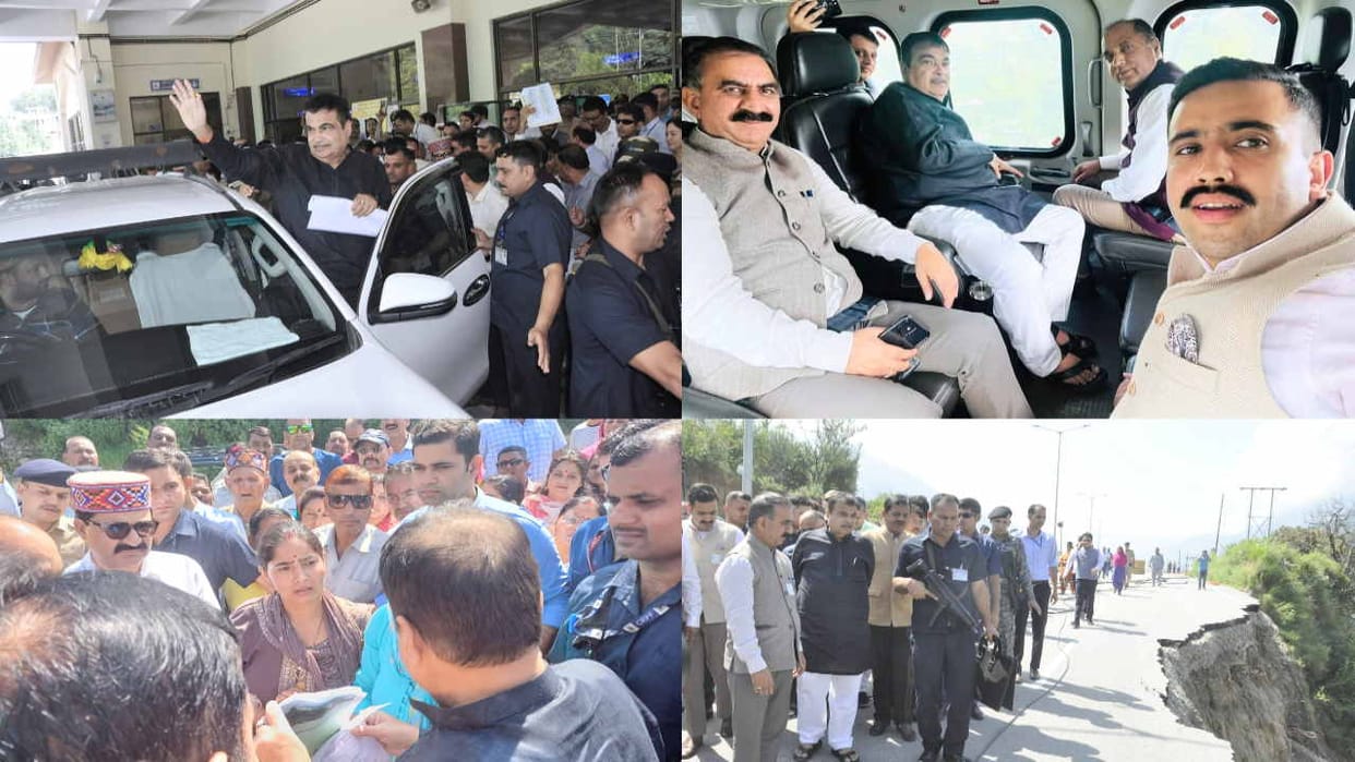 Union Minister Nitin Gadkari reached Kullu to take stock of the damage caused by heavy rains, also met the flo
