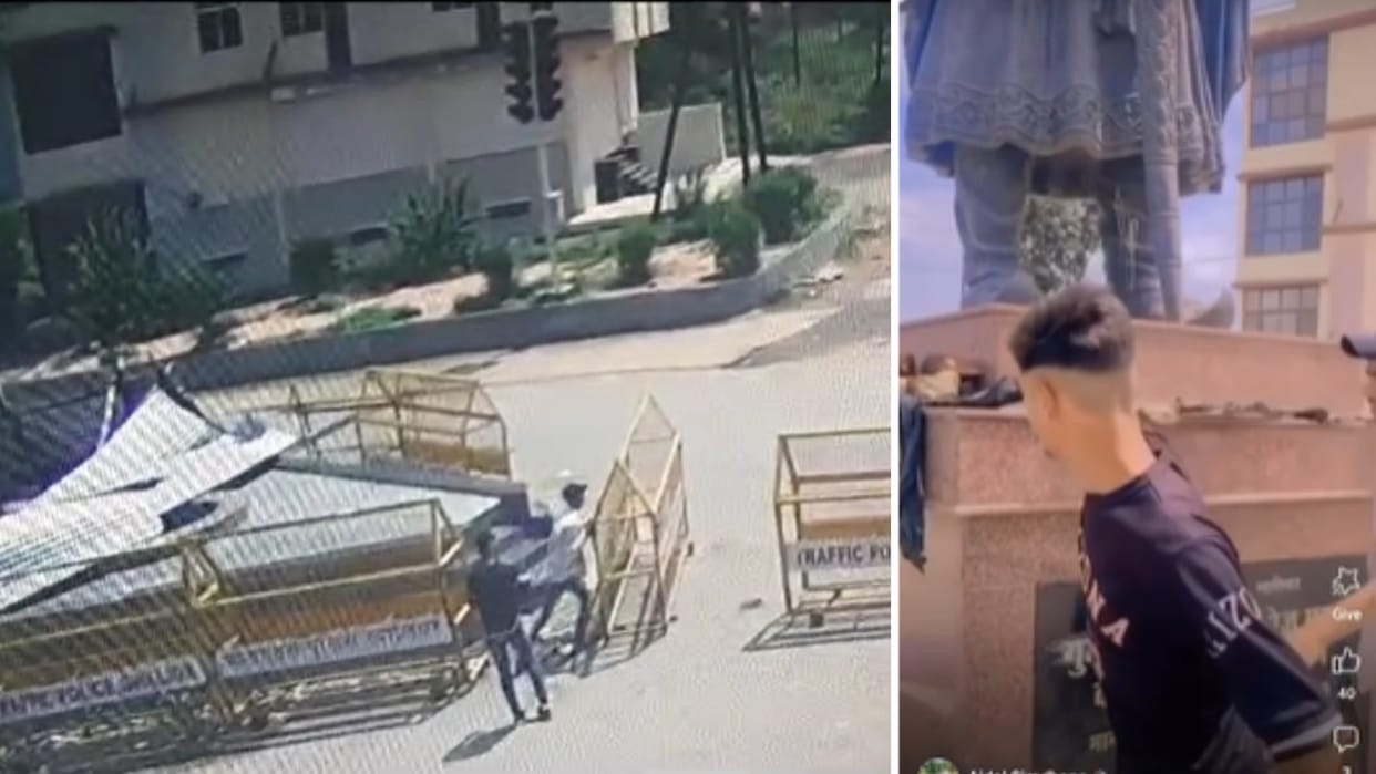 Gwalior: Mihir Bhoj's case caught fire again, in the night the miscreants removed the barricade of the statue