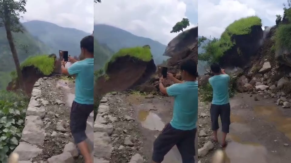 Pithoragarh Dharchula News Heavy Landslide in jumma and Dobat Village Road Collapse