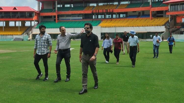 cricket world cup 2023: ICC officials visited HPCA cricket stadium dharamshala