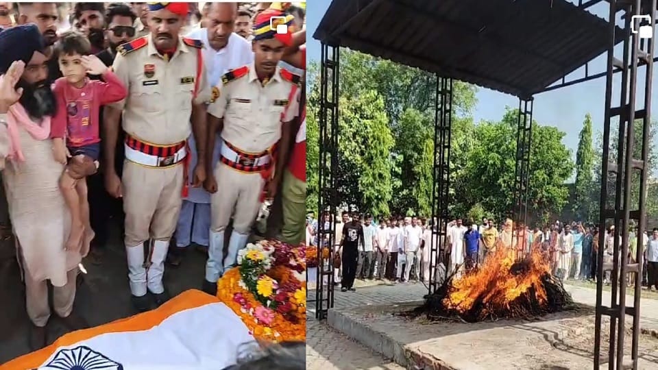Nuh Violence: Funeral of Home Guard Gursevak with state honors in village Fatehpuri, son saluted