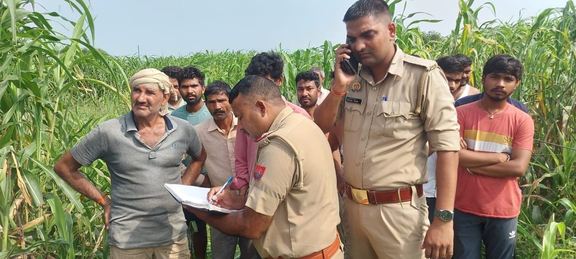 Baghpat: Farmer died due to grip of high tension line went to fodder in the field