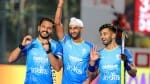 गोल करने के बाद भारतीय खिलाड़ी