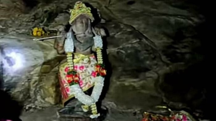 Lord Krishna Idol of Mahabharata found in natural cave of Gyanja village Uttarkashi Uttarakhand Watch Photos