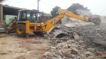 illegal madrassa demolished by bulldozers in Bareilly